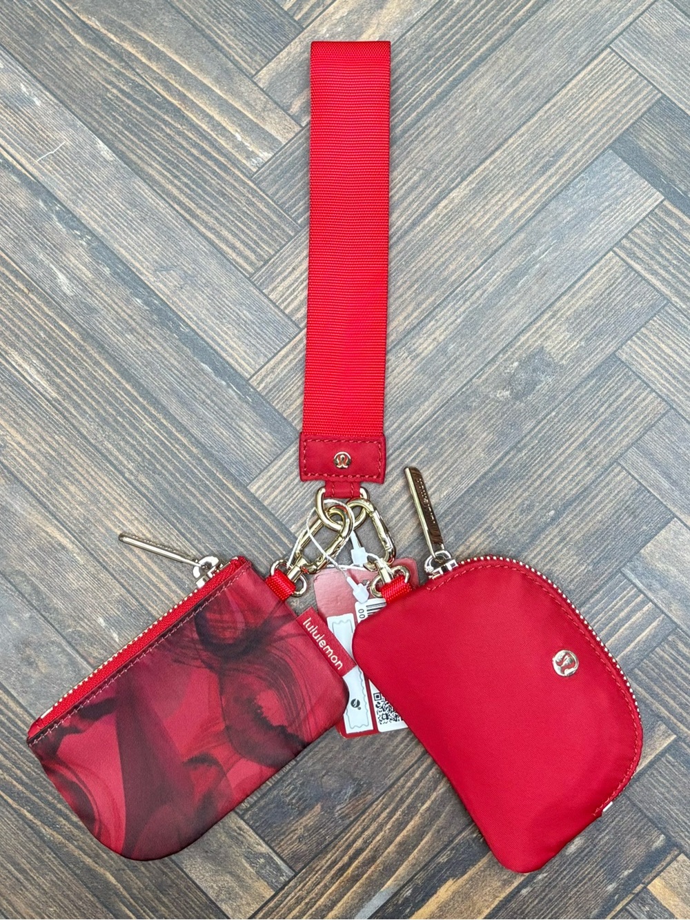 NWT Lululemon Dual Pouch Wristlet *NY In Red